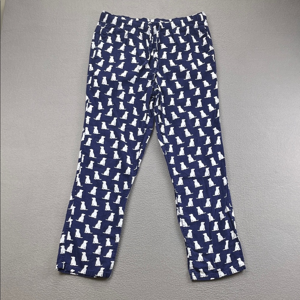 J.Crew Blue Dog Print Lounge Pants – Size M – Soft 100% Cotton Pajama Bottoms